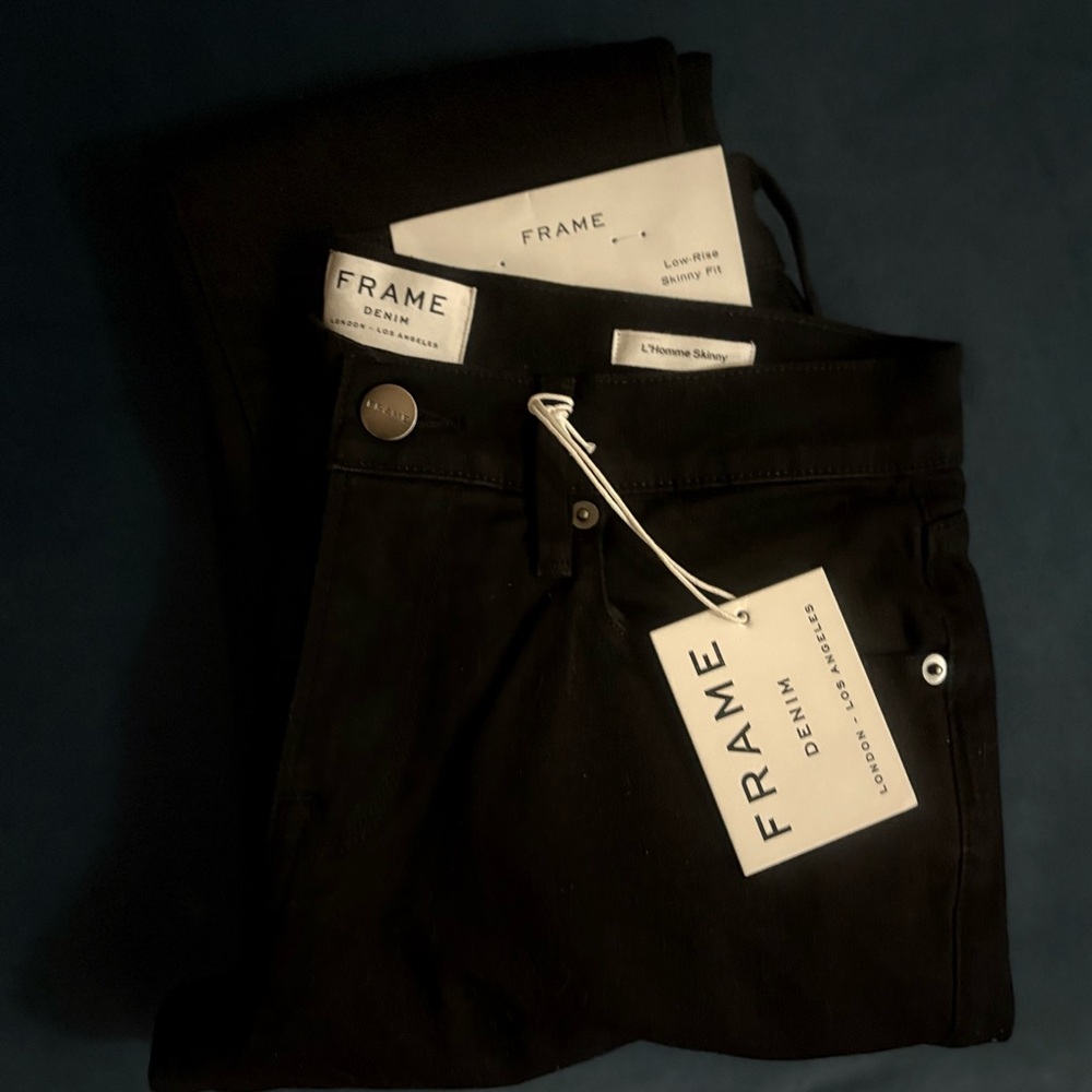 •Frame Denim Classic Black Jeans•